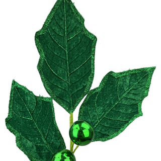 Green Holly Leaf Spray