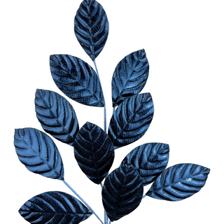 Dark Blue Metallic Magnolia Leaf Spray