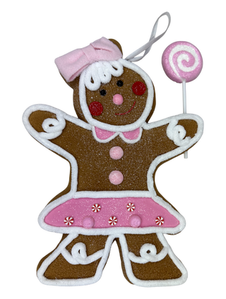 Pink Gingerbread Girl Ornament