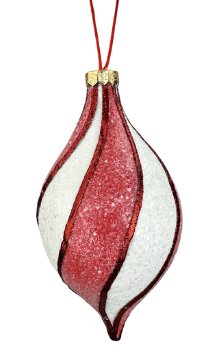 Peppermint Swirl Teardrop Finial Ornament