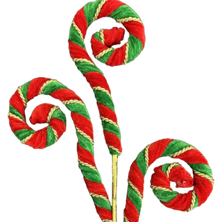 Red & Green Stripe Spiral Curly Spray