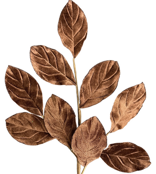 Chocolate Velvet Magnolia Leaf Spray