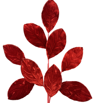 Red Velvet Magnolia Leaf Spray