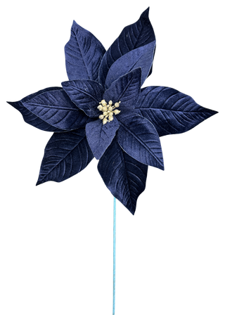 Blue Velvet Poinsettia Stem