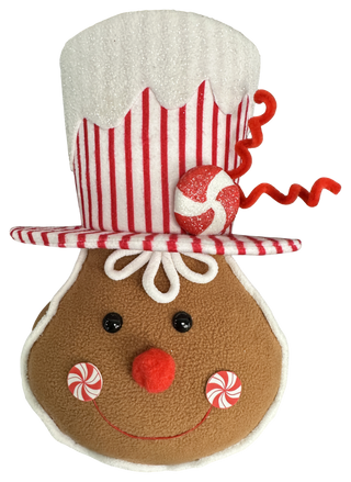 Red & White Gingerbread Head Ornament