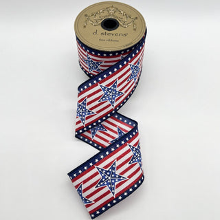 Patriotic Stars & Stripes Ribbon 2.5” x 10YD