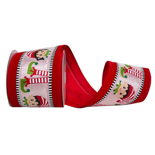 Stripe and Spritely Elf Ribbon, 4" X 10YD