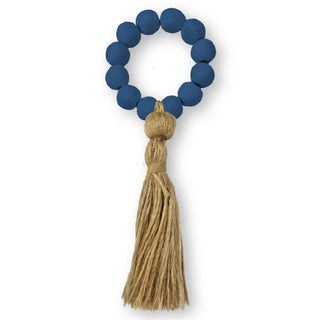 Navy Blue Terracotta Bead with Natural Jute Napkin Ring