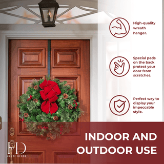 Adjustable Wreath Hanger, Matte Black