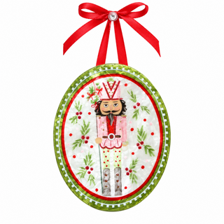 Handmade Oval Capiz Nutcracker Ornaments
