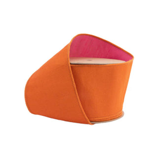 Dupioni Double Faced Orange and Pink Ribbon, 4" x 10YD