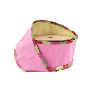 Kappa Check Piping Dupion Ribbon, 2.5" X 10YD