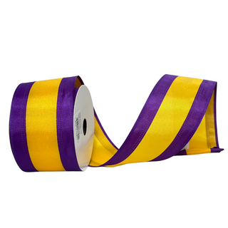Purple Rally Stripe Ribbon, 2.5" X 10YD
