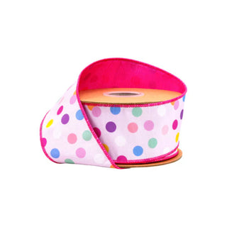 Dupioni Scattered Bright Dots Ribbon, 2.5" x 10YD