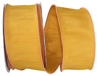 Dupioni Supreme Wired Edge Ribbon, Mustard, 2.5"X10 YD
