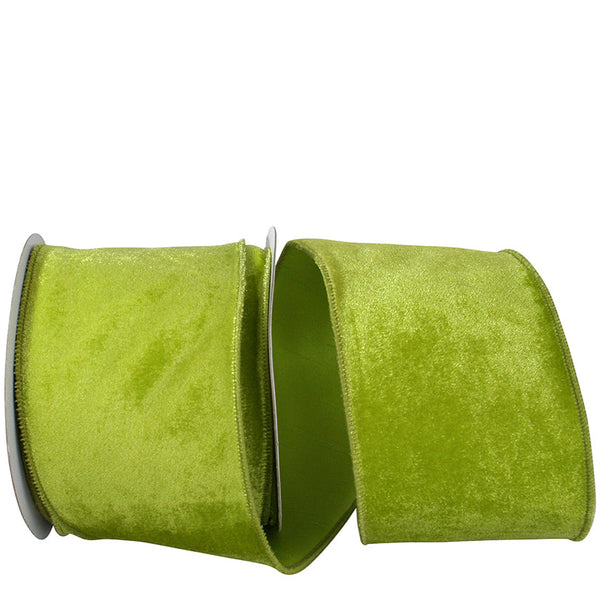 Lime Velvet Dupioni Ribbon, 4