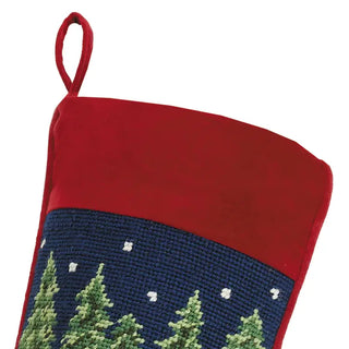 Santa's Sleigh Needlepoint Stocking