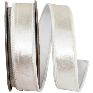 Velvet White Plush Deluxe Ribbon, 1" X 5YD