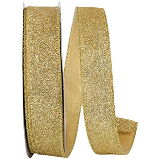 Gold Glitter Metallic Ribbon, 1.5" X 50YD