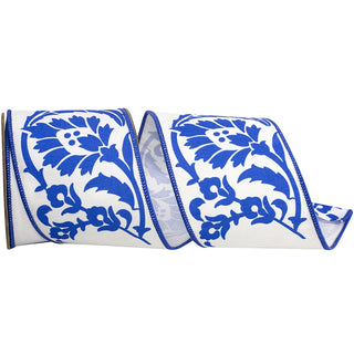 Mantra Floral Chinoiserie Ribbon, 4" X 5YD