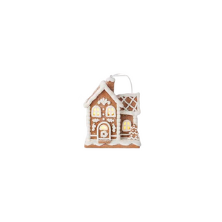 Brown Lighted Gingerbread House Ornament