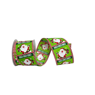 Jolly HoHoHo Santa Ribbon, 2.5" X 10YD