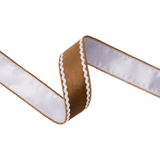 Gingerbread Ribbon with White Backing, 1.5"X 10Y