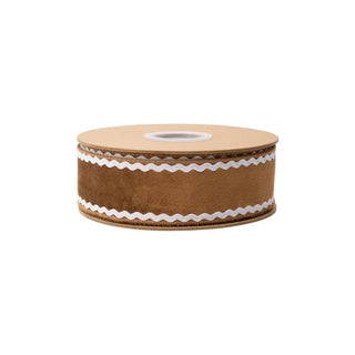 Gingerbread Ribbon with White Backing, 1.5"X 10Y