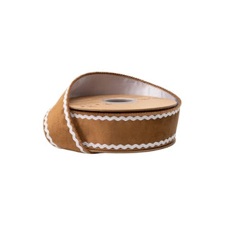 Gingerbread Ribbon with White Backing, 1.5"X 10Y