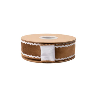 Gingerbread Ribbon with White Backing, 1.5"X 10Y