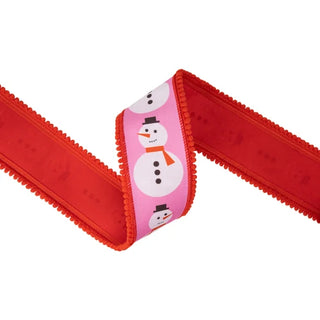Snowman Ribbon with Red Trim, 2.5"X 10Y