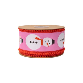 Snowman Ribbon with Red Trim, 2.5"X 10Y