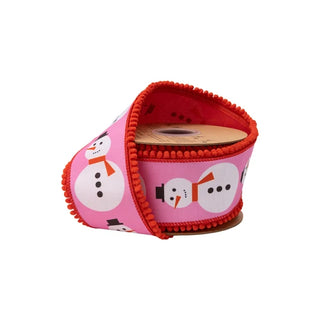 Snowman Ribbon with Red Trim, 2.5"X 10Y