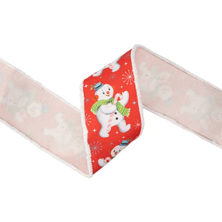 Vintage Snowman Ribbon with Pom Pom Edge, 4"X 10Y