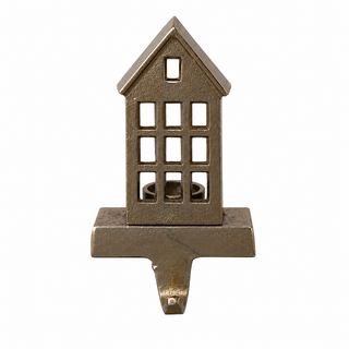 Gold Tealight House Shaped Stocking Holder