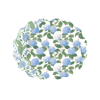 VIDA Blue Hydrangea and Floral Reversible Placemats, Set of 4