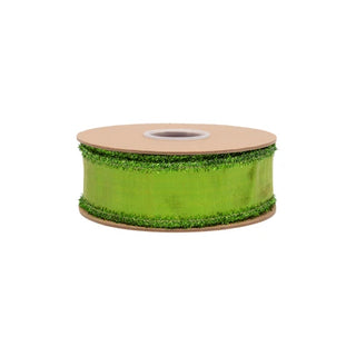 Metallic Lime Green Ribbon with Tinsel Edge, 1.5"X 10Y