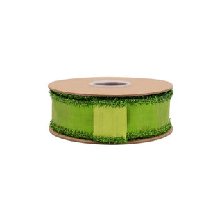 Metallic Lime Green Ribbon with Tinsel Edge, 1.5"X 10Y