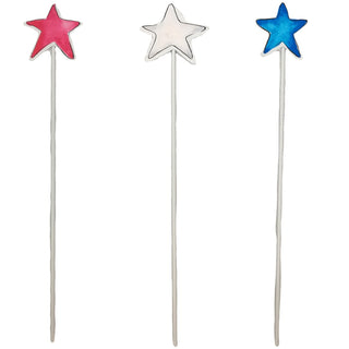 Watercolor Red, White & Blue Stars, S/3