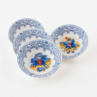 Cowboy and Cowgirl Bowl, Set of 4