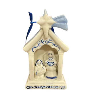 Delft Blue Porcelain Holy Family Ornament