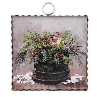 Rozie’s Sparrow in Greens Mini Gallery Art