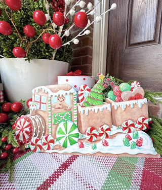 Snowy Gingerbread Train