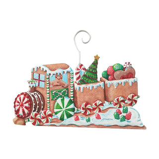 Snow Gingerbread Train Ornament