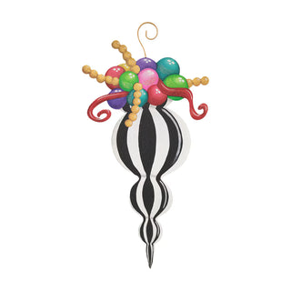 Merry & Bright Elegant Striped Finial