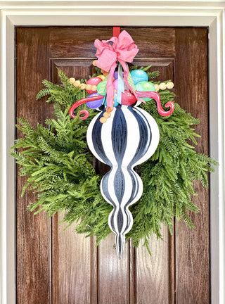Merry & Bright Elegant Striped Finial