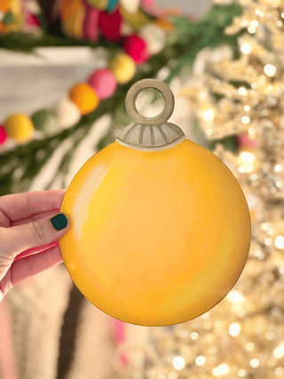 Round Tree Ornament Magnet, Yellow