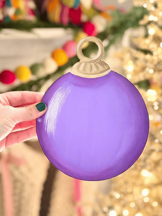 Round Tree Ornament Magnet, Purple