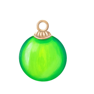 Round Tree Ornament Magnet, Lime Green