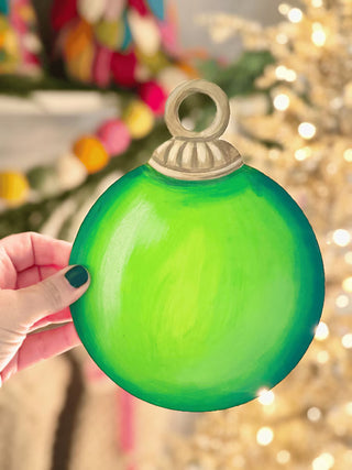 Round Tree Ornament Magnet, Lime Green